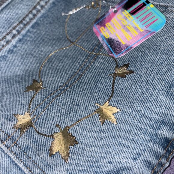 Vintage Gold Maple Leaf Neckpiece 15.25" - Picture 2 of 4